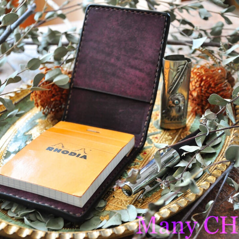 イタリアンレザー・革新のプエブロ・ロディアメモ帳ホルダー