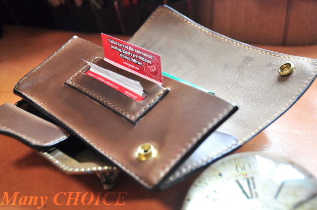 スムースプルアップレザー巻タバコケース(マホガニー) | 時を刻む革