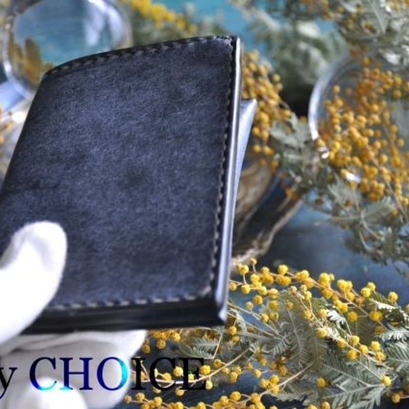 イタリアンレザー・革新のプエブロ・名刺入れ（ネイビー） | 時を刻む