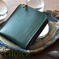 イタリアンレザー・帝王ブッテーロ・L型財布（グリーン）