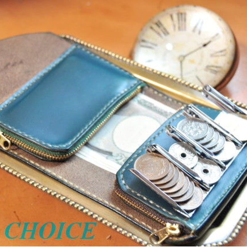 手染めのコインキャッチャー財布　黄茶　ハンドメイド 手作り一点物】手染めのコインキャッチャー財布 ハンドメイド 黄茶