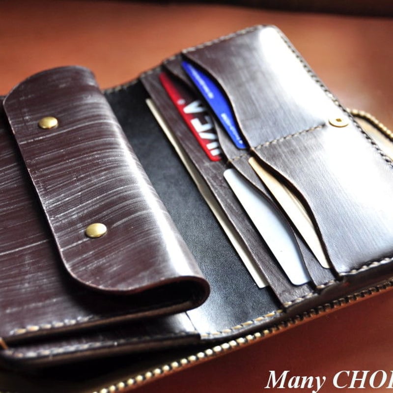 UKブライドルレザー・長財布（チョコ） | 時を刻む革小物Many CHOICE