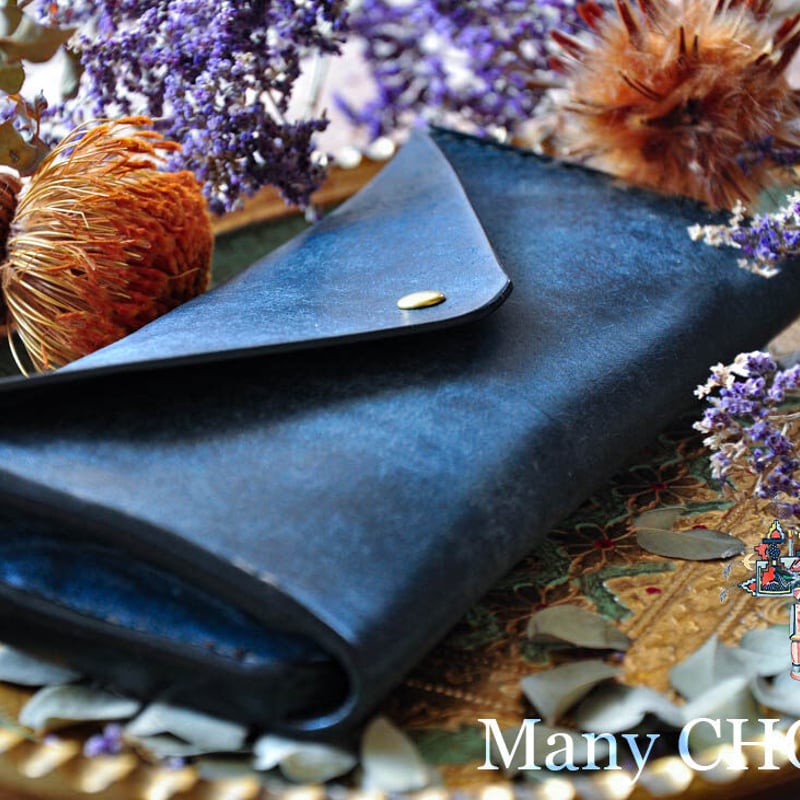 イタリアンレザー・革新のプエブロ・長財布2（ネイビー） | 時を刻む革