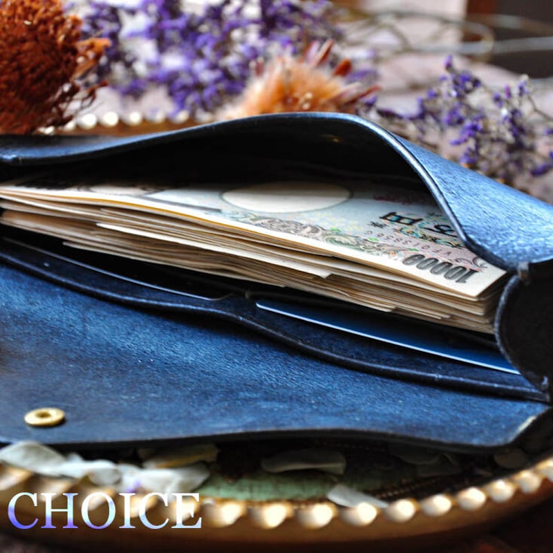 イタリアンレザー・革新のプエブロ・長財布2（ネイビー） | 時を刻む革