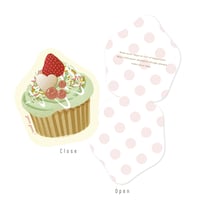 メッセージカード SWEETS BOX　ピンク/カップケーキ