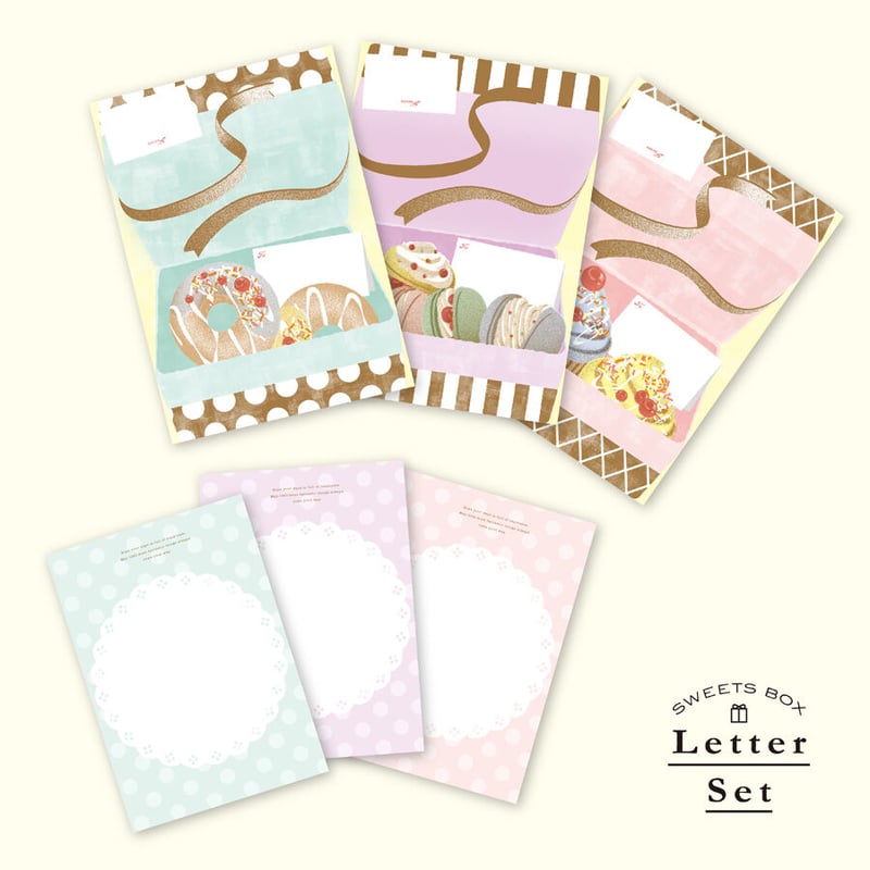 レターセット SWEETS BOX パープル/マカロン | PROGRAF ONLINE-SHOP