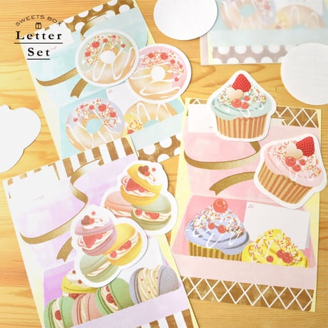レターセット　SWEETS BOX　ミント/ドーナツ