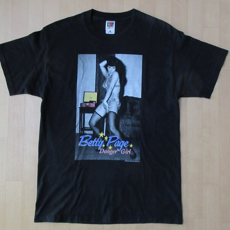 古着 00s ベティペイジ olivia 半袖 シャツ ブラック 黒 古着 00s ベティ・ペイジ デンジャーガール Tシャツ 黒