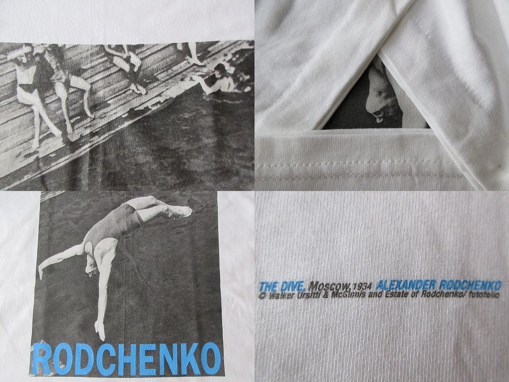 90's USA製 アレクサンドル ロトチェンコ Diver フォト Tシャツ L Alexander Rodchenkoロシア構成主義 キュビスム  芸術ART現代美術 美術館【deg】