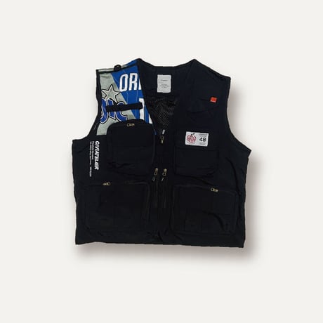 【No.022 : BLACK  XXL 】NBA JERSEYS REMAKE FISHERMAN VEST