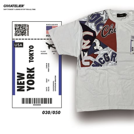 【No030 : XXL 】VERSUS : NBA JERSEY REMAKE T-SHIRTS( BOARDING PASS )