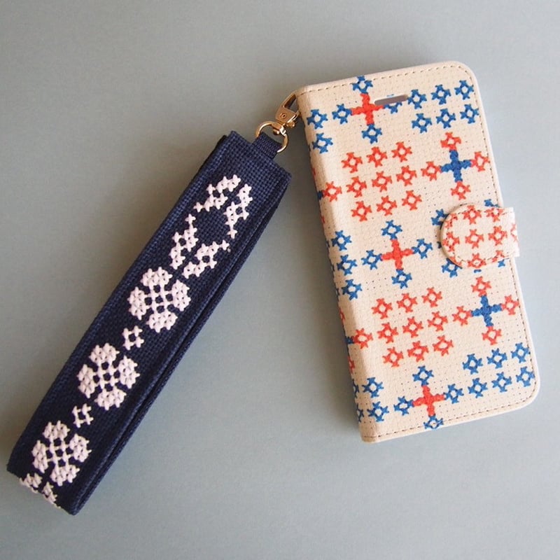 クロスステッチのショートストラップ | 刺繍CAFE / artist in