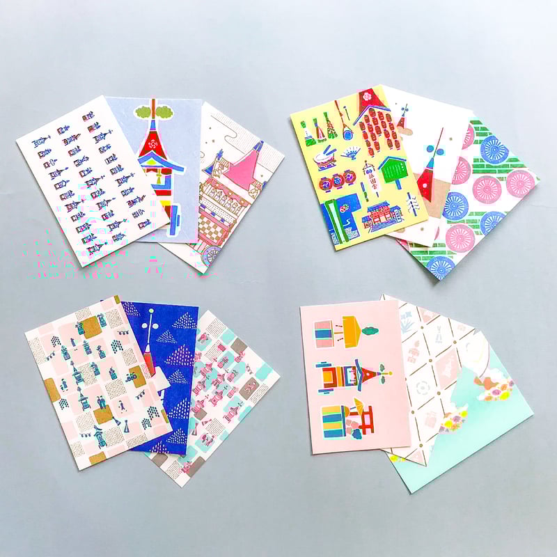 展示原画ポストカード❤️ 真菰　9枚セット ヨツモトユキ 正方形ポストカード | ハルカゼ舎