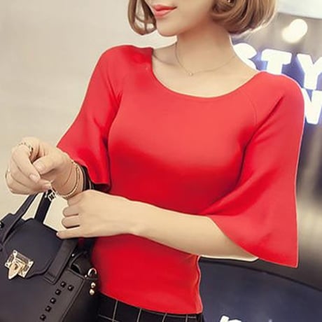 フレアスリーブニット　２色