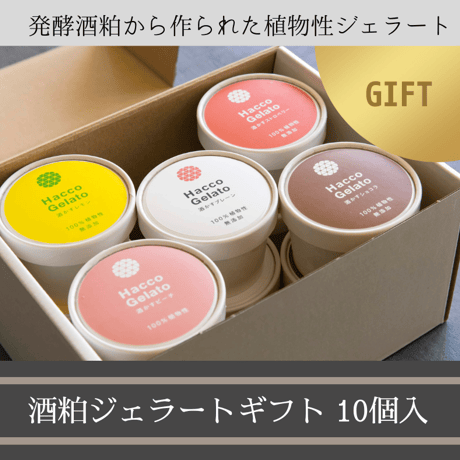 【10個入り】100％植物性・乳酸菌入りの酒粕ジェラート「Hacco Gelato」| ギフト 贈り物 スーパーフード 低カロリー 食物繊維 乳酸菌