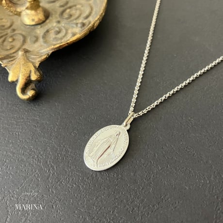 フランス奇跡のメダイのネックレス - silver chain