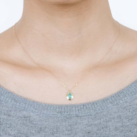 Bezel Necklace Emerald K18