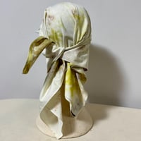 70cm Carré／【一点もの】手染め 月虹Yellow x Gray スカーフキャップ70cm角