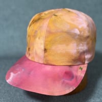 【手染めデニム一点もののキャップ】アイスダイRed-柄C／56-58cm