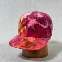 【手染め別珍一点もののキャップ】アイスダイRed-柄E／58-60cm