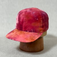 【手染め別珍一点もののキャップ】アイスダイRed-柄D／56-58cm