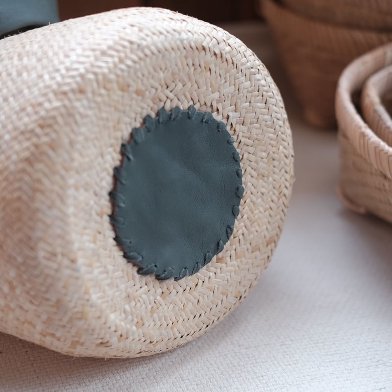 warang wayan ワランワヤン FUTO ラタン革手バスケット M ディープ