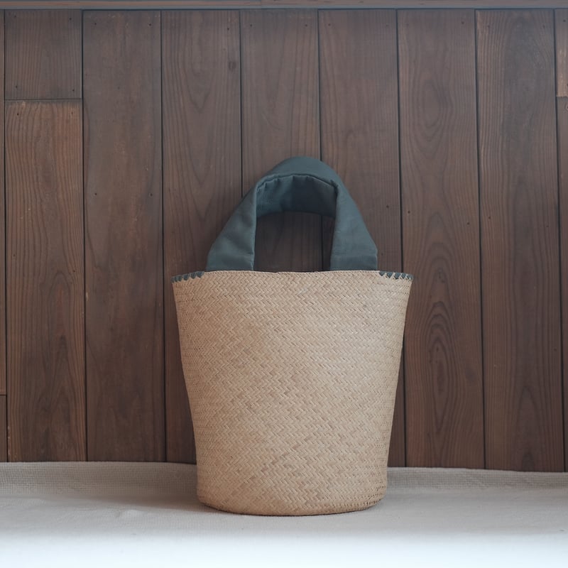 warang wayan ワランワヤン FUTO ラタン革手バスケット M ディープ