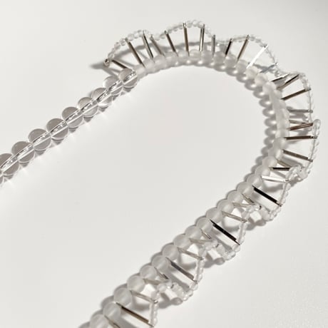 ⅓ frill necklace / フロストクォーツ × クリスタルクォーツ