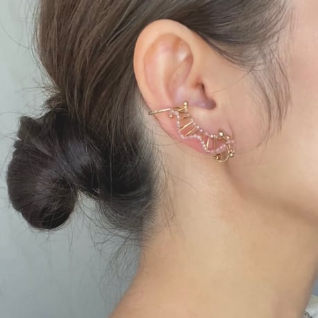 my tiny frill earring / color gemstone