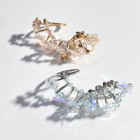 C.A.D. Tokyo パール クリスタル ガラス ピアス ③ フリルパールピアス/サクラパール | C.A.D. Tokyo online store