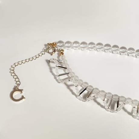 ⅓ frill necklace / フロストクォーツ × クリスタルクォーツ