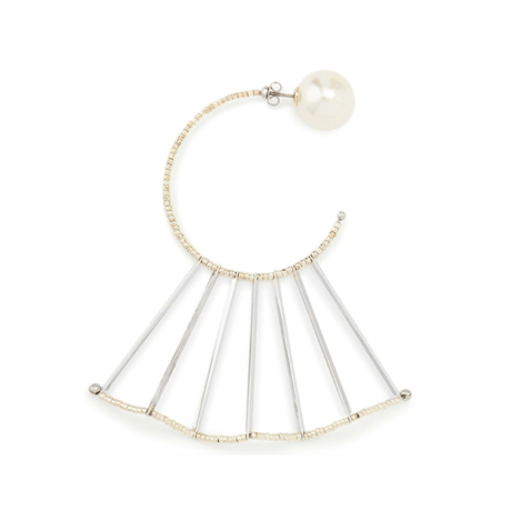フリルビーズピアス  / ロングスティック