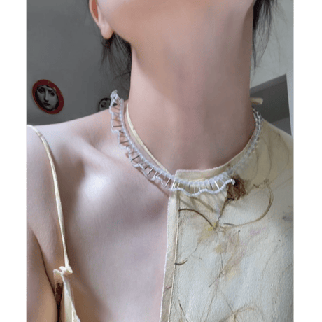 ⅓ frill necklace / フロストクォーツ × クリスタルクォーツ