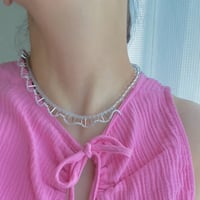 ⅓ frill necklace / フロストクォーツ × クリスタルクォーツ