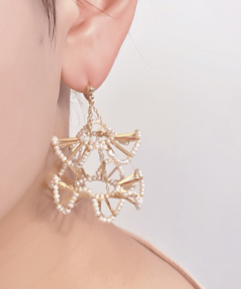 シャンデリアフリルピアス・イヤリング / ダブル | C.A.D. Tokyo シャンデリアフリルピアス・イヤリング / ダブル | C.A.D. Tokyo