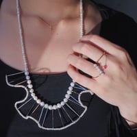 フリルビーズネックレス / ビーズ / ゴールド・シルバーロング