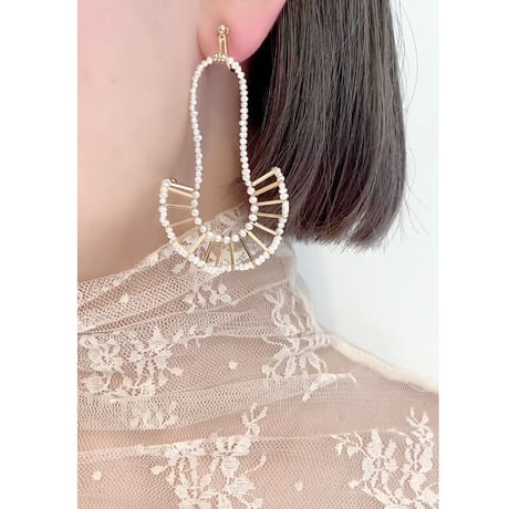 フリル ネックレスピアス・イヤリング/ ロングタイプ