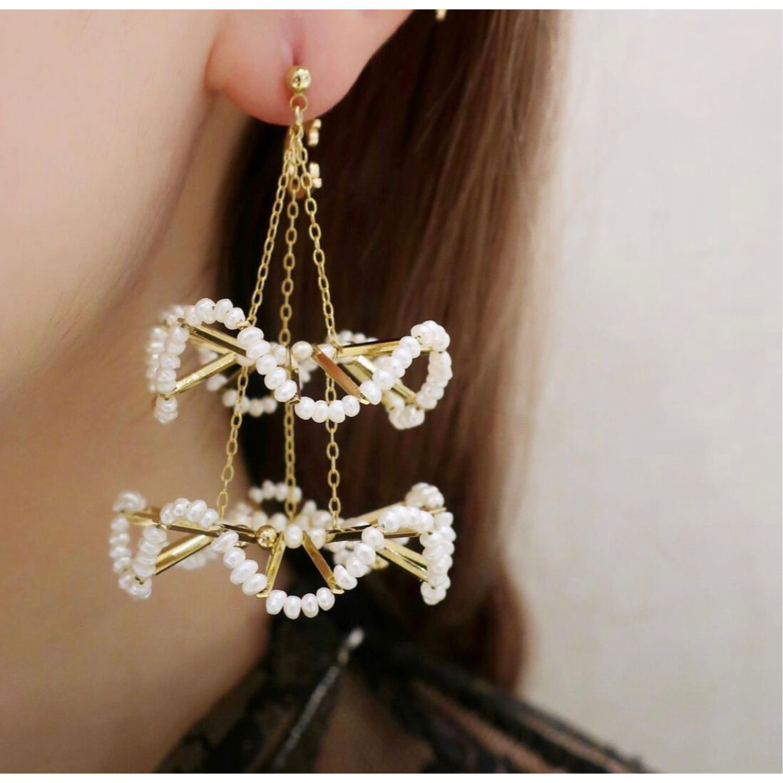 ルビー シャンデリア ピアス ハワイ BellaAnela #529 シャンデリアフリルピアス・イヤリング / ダブル | C.A.D. Tokyo