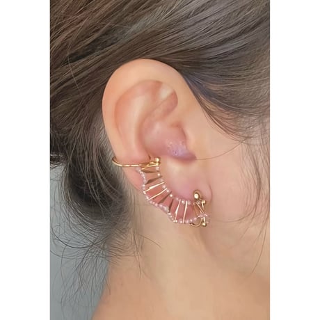 my tiny frill earring / color gemstone