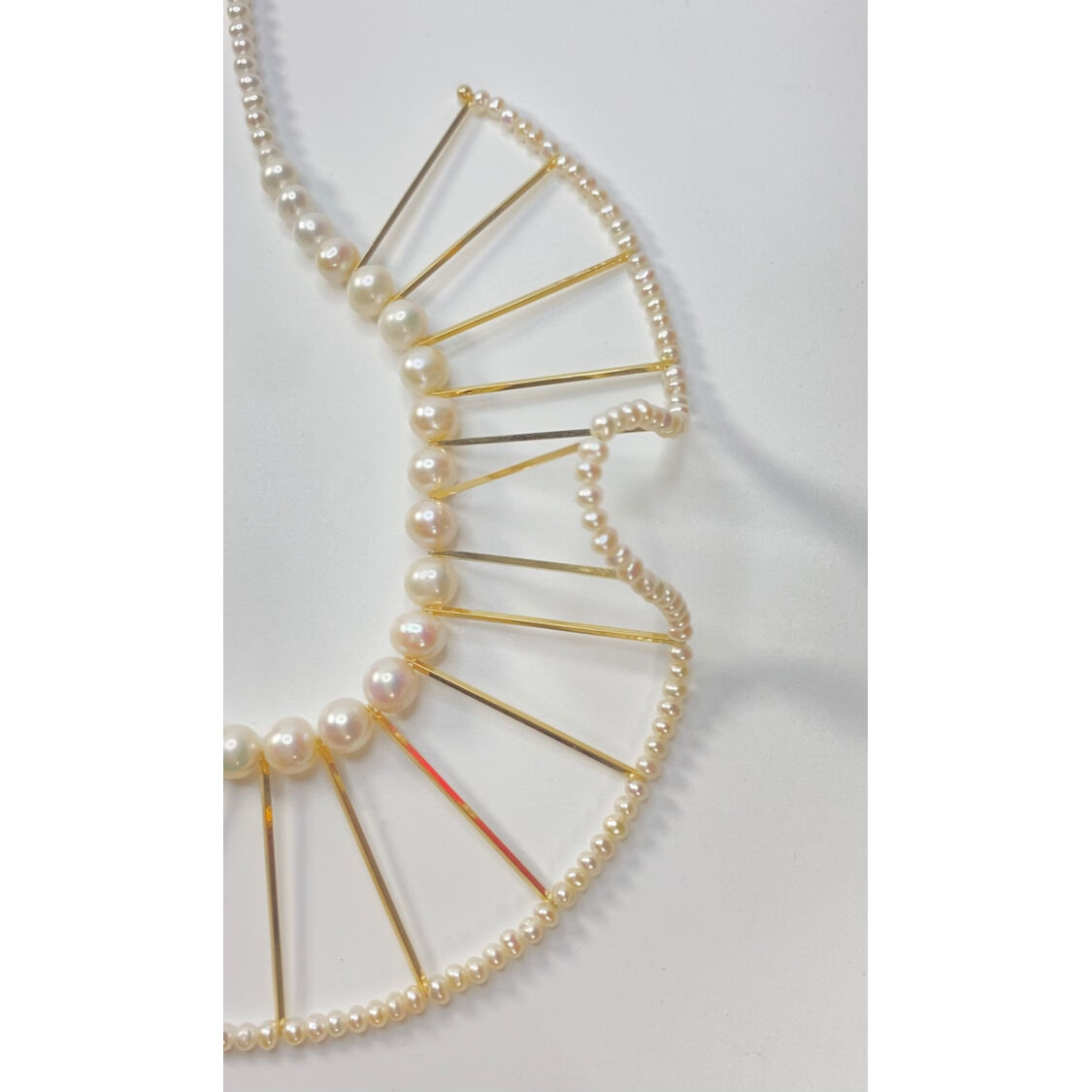 未使用❤️外箱あり　C.A.D. フリルロングピアス パール ロングスティック フリルパールロングネックレス / ショート丈 / ロングスティック