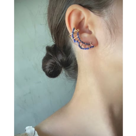 my tiny frill earring / color gemstone