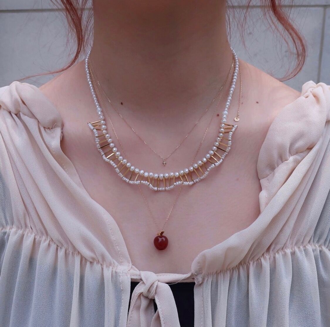 プチフリルパールネックレス | C.A.D. Tokyo online store