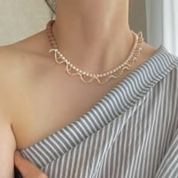 フリルビーズネックレス / ビーズ / ゴールド・シルバーロング