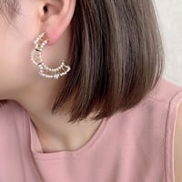 フリルビーズネックレス / ビーズ / ゴールド・シルバーロング