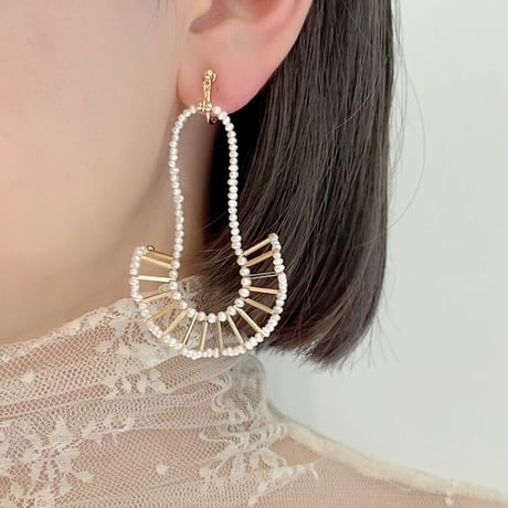 フリル ネックレスピアス・イヤリング/ ロングタイプ