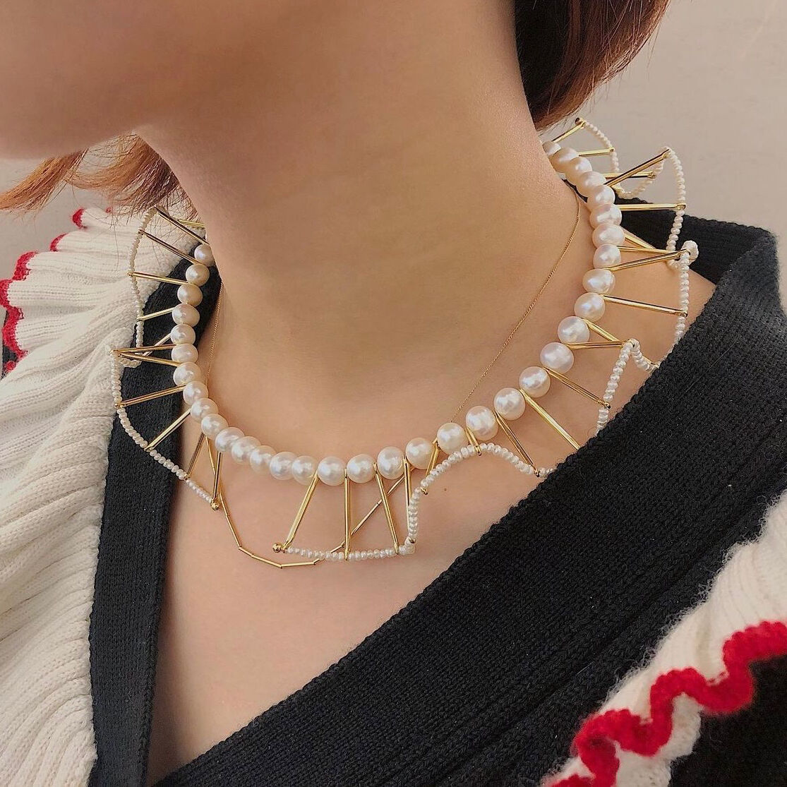 フリルカラーチョーカー/パール | C.A.D. Tokyo online store