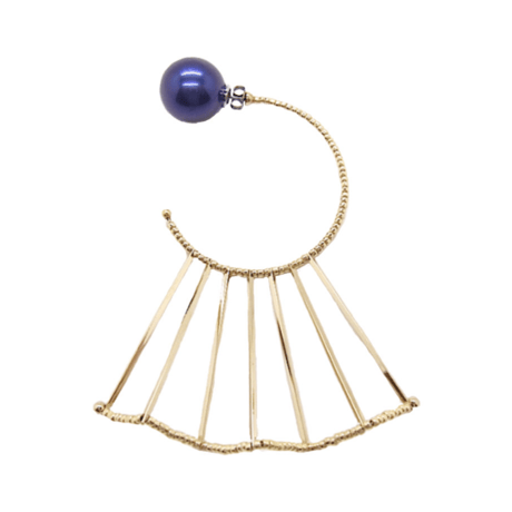 フリルビーズピアス  / ロングスティック