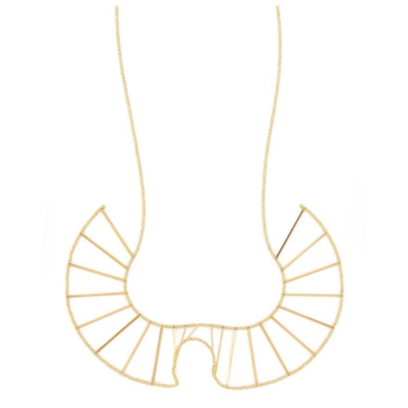 【CAD】フリルネックレス ビーズネックレス ビーズ ゴールド　パーティー フリルビーズネックレス / ビーズ / ゴールド・シルバーロング
