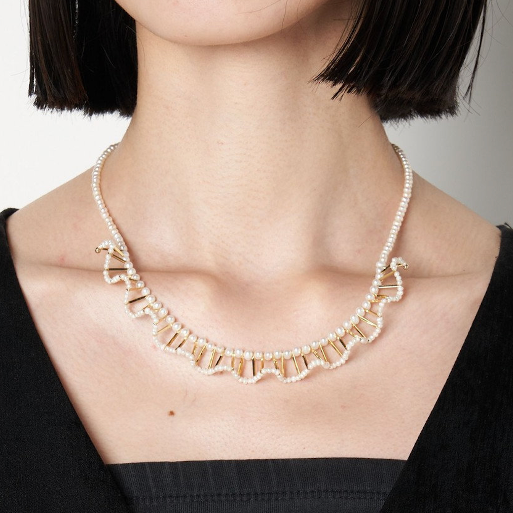 【C.A.D.】フリルネックレス フリルパールネックレス / ロングスティック | C.A.D. Tokyo