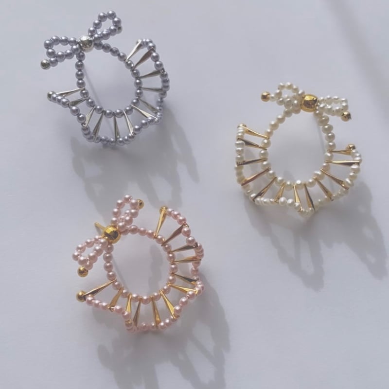 ピアス（リボン型） シルバー925ミニリボンシルバーピアス(4type) | ファッション